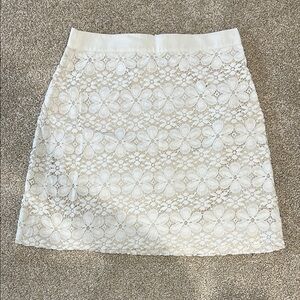 Ann Taylor Loft White Lace Skirt